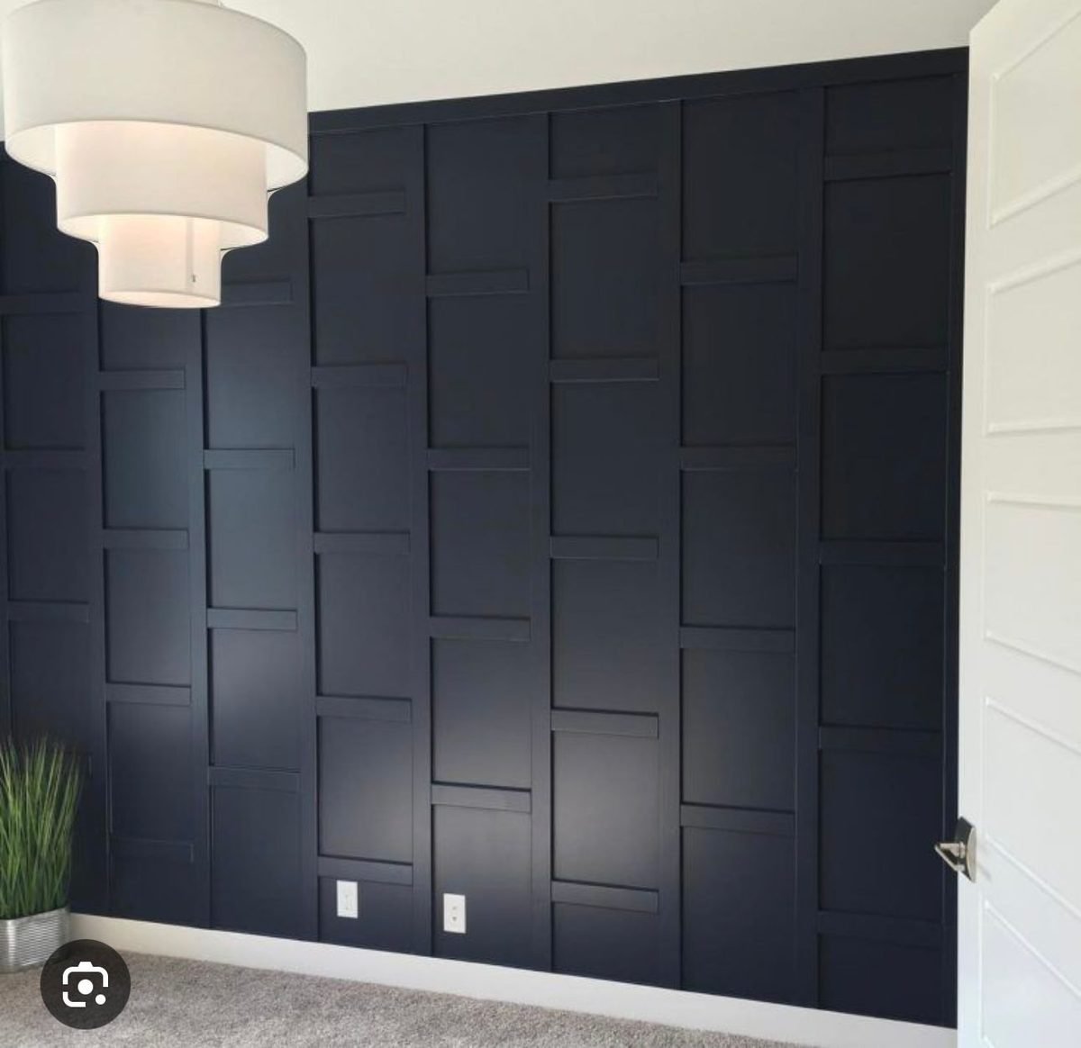 Dark geometric accent wall